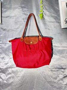 LONGCHAMP Vibrant Red Nylon Shoulder Bag