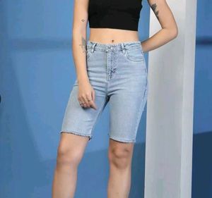Light Wash Denim Bermuda Shorts