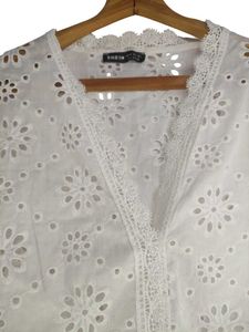 White Lace Eyelet Top LR-14