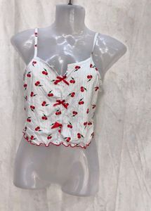 I. Cute Cherry Print Cami Top