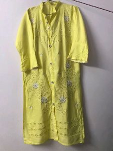 New Yellow Embroidered Kurta set