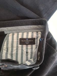 Men's Dark Wash Textured Trousers