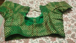 Elegant Green Brocade Blouse