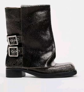 Stylish Black Buckled Boots