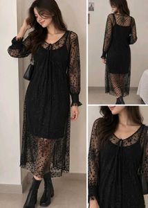 Elegant Black Lace Midi Dress