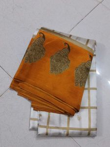 Designer Peacock Print Saree