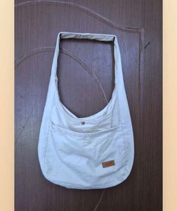Off-White Canvas Hobo Sling Bag