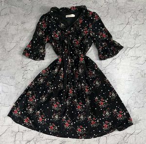 Chic Black Floral Print Dress