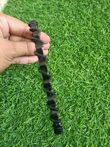 Black Flexible Metal Wavy and Spring Band Unisex Men Women Girl