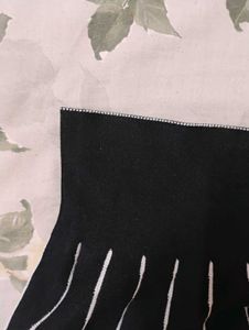 Black Pleated Skirt With White Strips