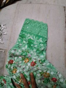 Floral Print Designer Blouse and saree