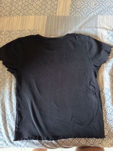 Black "Spoiler Alert IDC" Ribbed Top