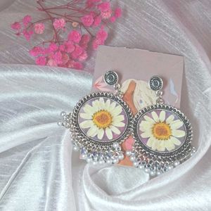 Boho Daisy Jhumka Earrings