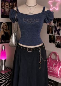 Bebe Italy Rhinestone Shoulder-cut Top