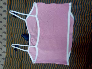 Pink Ruched Bow Crop Top