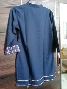 Fabnest Womens Navy Crepe Sharara Set With Brocade Inserts