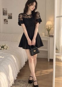 Elegant Black Lace Mini Dress