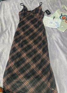 Chic Plaid Maxi Dress32-34