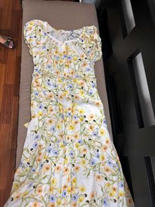 H&m Floral Print Midi Dress