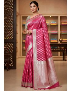 Elegant Red Banarasi Style Saree
