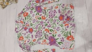Floral Print Button-Up kurta cotton
