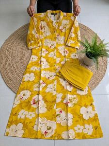 Turquoise Floral Kurta Set