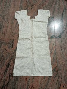 Elegant White Kurta with jeggings