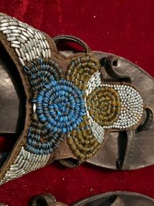 Beaded Leather Sandals