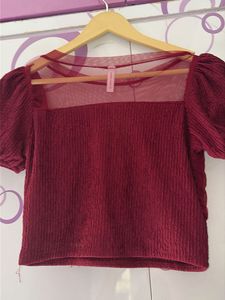 Chic Mesh Bow Crop Top