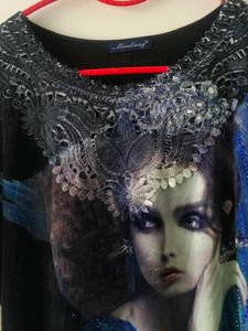 Artistic Graphic Print Top - L/XL