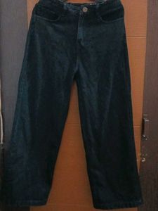 Black Denim Wide Leg Jeans