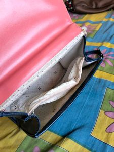 Cute Blue &amp; Pink Floral Handbag