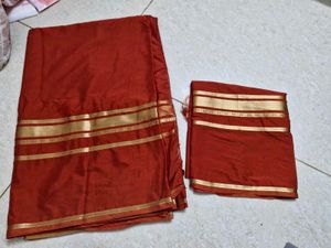 crepe silk saree- saffron colour