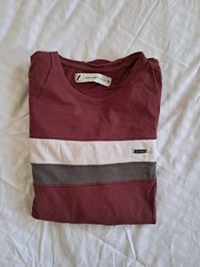 Men's Long Sleeve Maroon T-Shirt