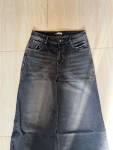 extra Wide Leg Wash grey Denim Jeans