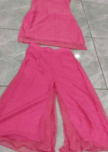 Elegant Pink Kurta Palazzo Set