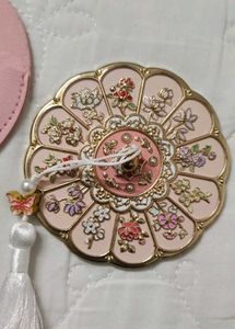 Twelve flower portable  pocket mirror with tassel
