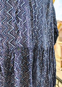 Blue Printed Maternity Nursing Dress