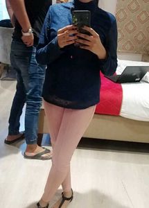 Blue lace top with Baby pink trouser