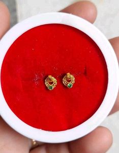 Green Stone Earrings Studs
