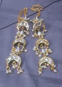 Elegant Gold and Pearl Jhumkas