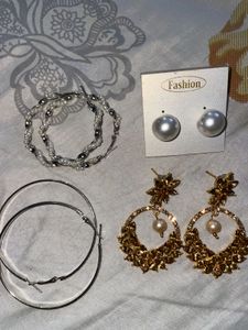Never Used//Combo Of 4 Earrings