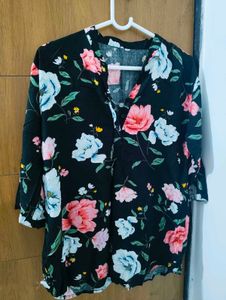 Chic Floral Print Blouse/Tunic