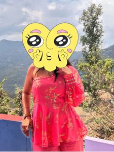 Stylish Pink Floral Kurta Set