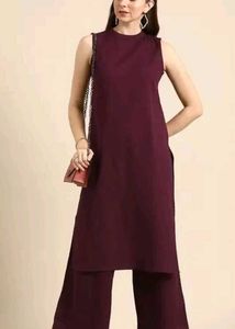 Elegant Maroon Kurta Palazzo Set