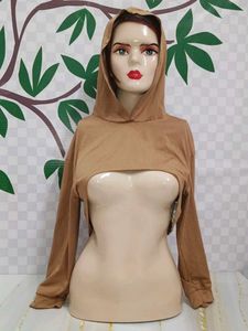 (1100)Brown Cropped Hoodie