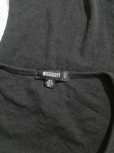 Black Zip Front Bodysuit