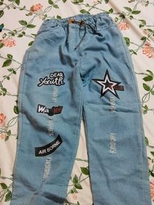 Blue Funky Distressed Jeans