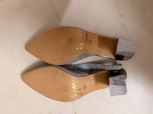 Sparkling Silver Slingback Heels