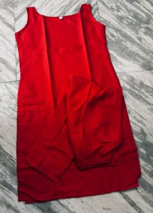 Classic Red Kurta Pant Set